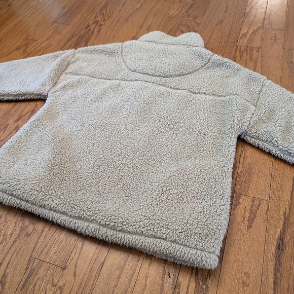 Zenana Sherpa Sweater Beige Fuzzy Fleece Quarter Zip, Size XL Comfy Teddy Jacket - Picture 4 of 6